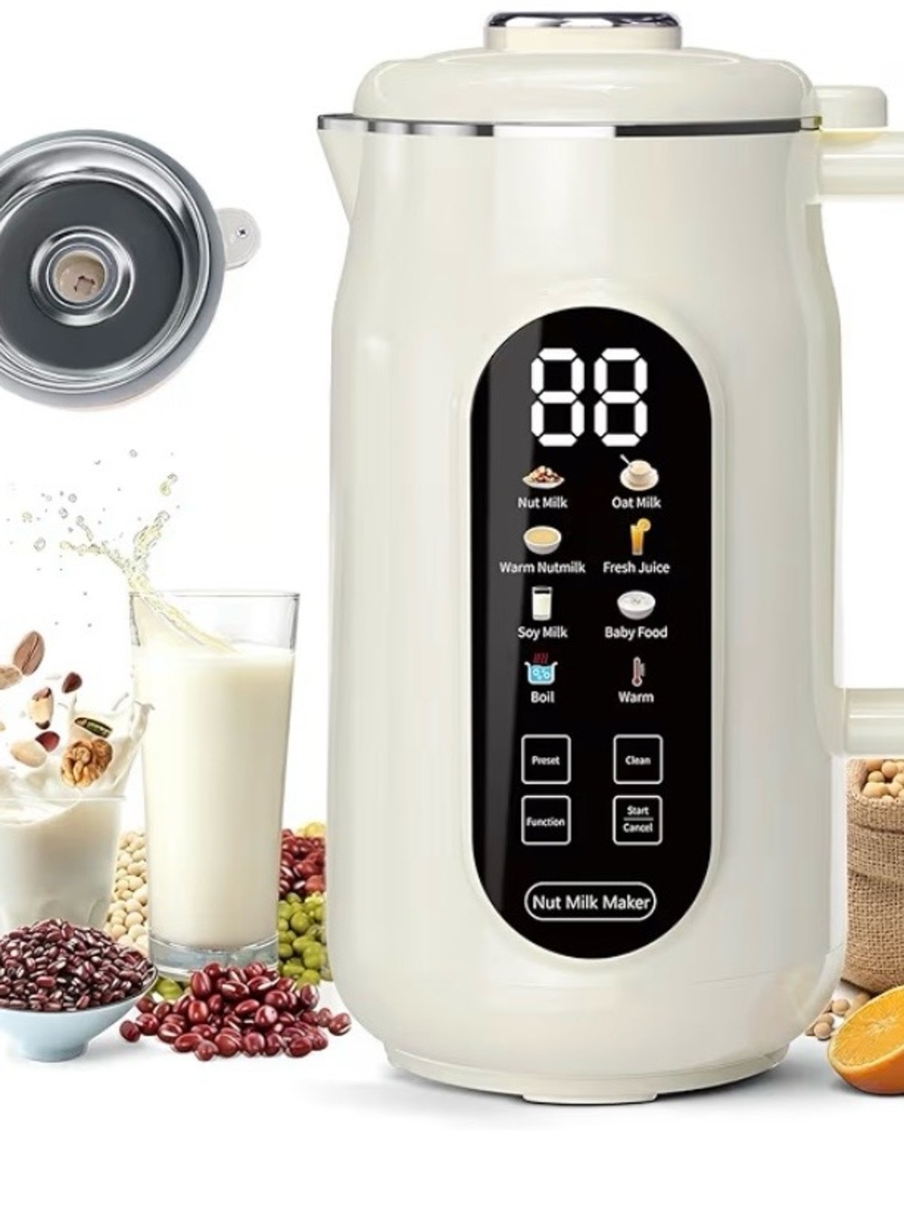New - 10-in-1 Nut Milk Maker Almond Soy Oat Milk Machine Self Cleaning 42 oz